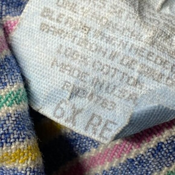 Vintage Lee Jeans Jumper Girls 6X Rainbow Denim Cottagecore Cotton Made in USA - Picture 5 of 5